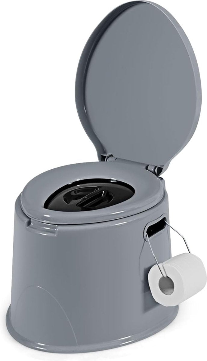 Camping Toilet Hoge Zit – Draagbaar Toilet Met Toiletpapier Houder – Camping Toilet Met Maximale Belasting 200 KG – Chemisch Toilet Met Verwijderbaar Emmerinzetstuk - Voor kamperen, Wandelen En Reizen - Reistoilet