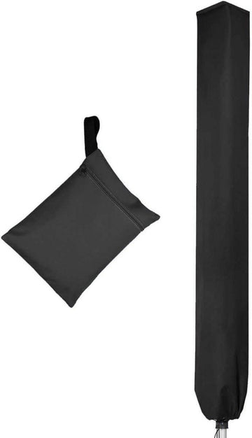 Beschermhoes droogmolen - waterdichte hoes voor zweefparasols - hoge dichtheid Oxford PVC-coating - ritssluiting - 600D zwart - 16x16x165 cm Hoes voor droogmolen