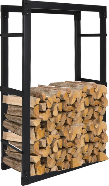 Brandhoutrek houtopslag zwart Metaal Houtopslag 150x80x25cm