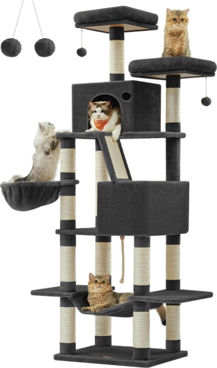 Krabpaal voor zware katten - Hoge krabpaal - Krabpaal boomstam - Krabpaal voor grote katten - Kat toren - Krabpaal plafond - Stevige krabpaal - Krabpaal voor katten - XXL - Katten verblijf