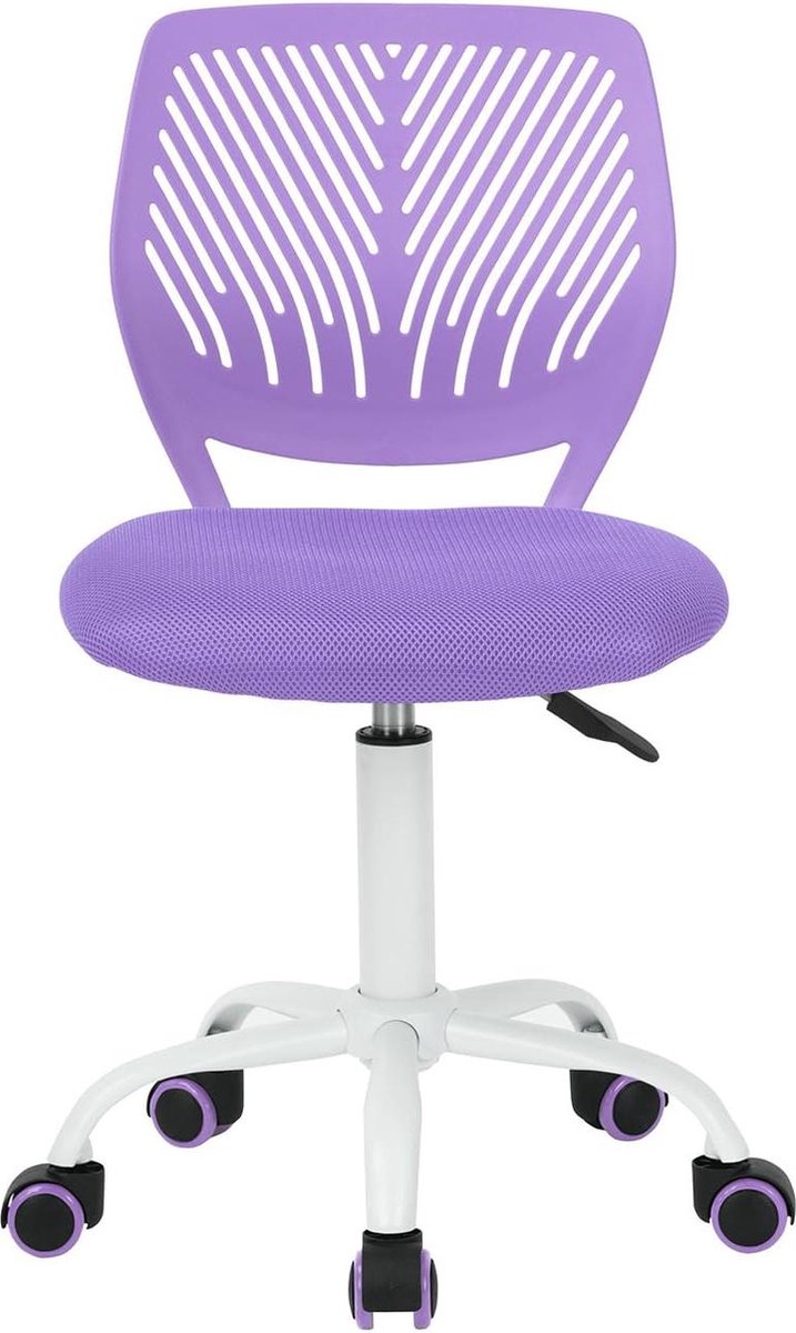 Verstelbare paarse armloze design computerstoel - kinderstudie - thuis- en kantoorstoel - 385 cm x 40 cm x 75-87 cm