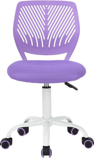 Verstelbare paarse armloze design computerstoel - kinderstudie - thuis- en kantoorstoel - 385 cm x 40 cm x 75-87 cm