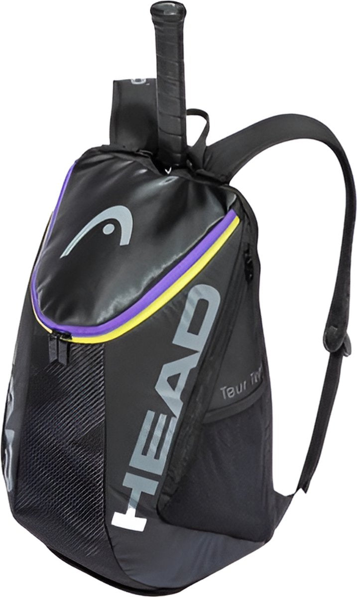 E-Shop4u - Tennistas - Tennis Schoudertas - 2 Rackets + Schoenen + Accessoires - Polyester - Grijs Zwart - Outdoor Fitness Badminton Rugzak - Squash-Tennis-Badminton-Pickleball-Padel