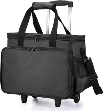 Naaimachinetas met Verwijderbaar Kussen - Naaimachine trolley - Rollende Naaimachinetas - Trolley Koffer voor Naaimachine en Extra Naai-accessoires - Zwart