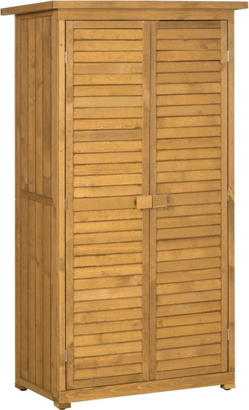 Tuinkast hout - Tuinkast - Opbergkasten met deuren - Tuinhuis - Tuinschuur - Schuur voor gereedschap - 87 cm x 46,5 cm x 160 cm