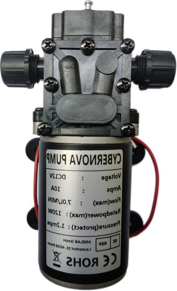 Hogedruk terugslagmembraanpomp - 12V 7L/min 174 PSI - Zelfaanzuigend - Camping/Boot/Landschapsinrichting/Voertuig/Caravan - Schoonmaken/Spuiten