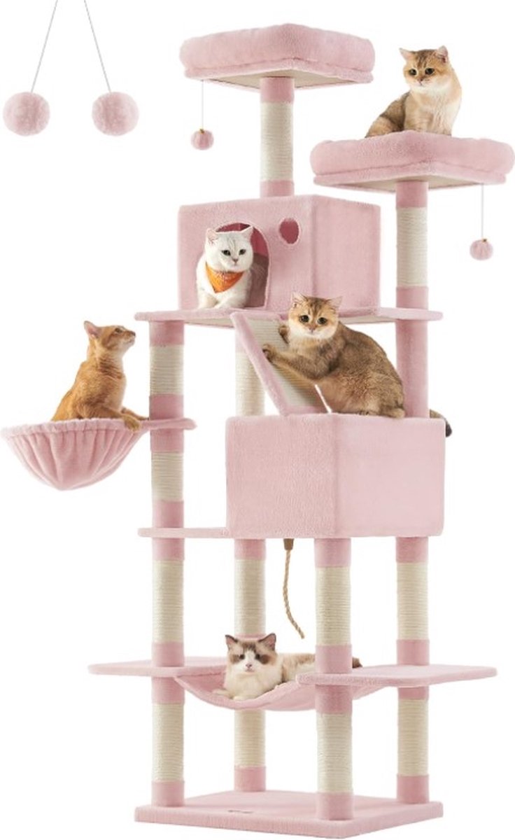 Krabpaal voor zware katten - Hoge krabpaal - Krabpaal boomstam - Krabpaal voor grote katten - Kat toren - Krabpaal plafond - Stevige krabpaal - Krabpaal voor katten - XXL - Katten verblijf