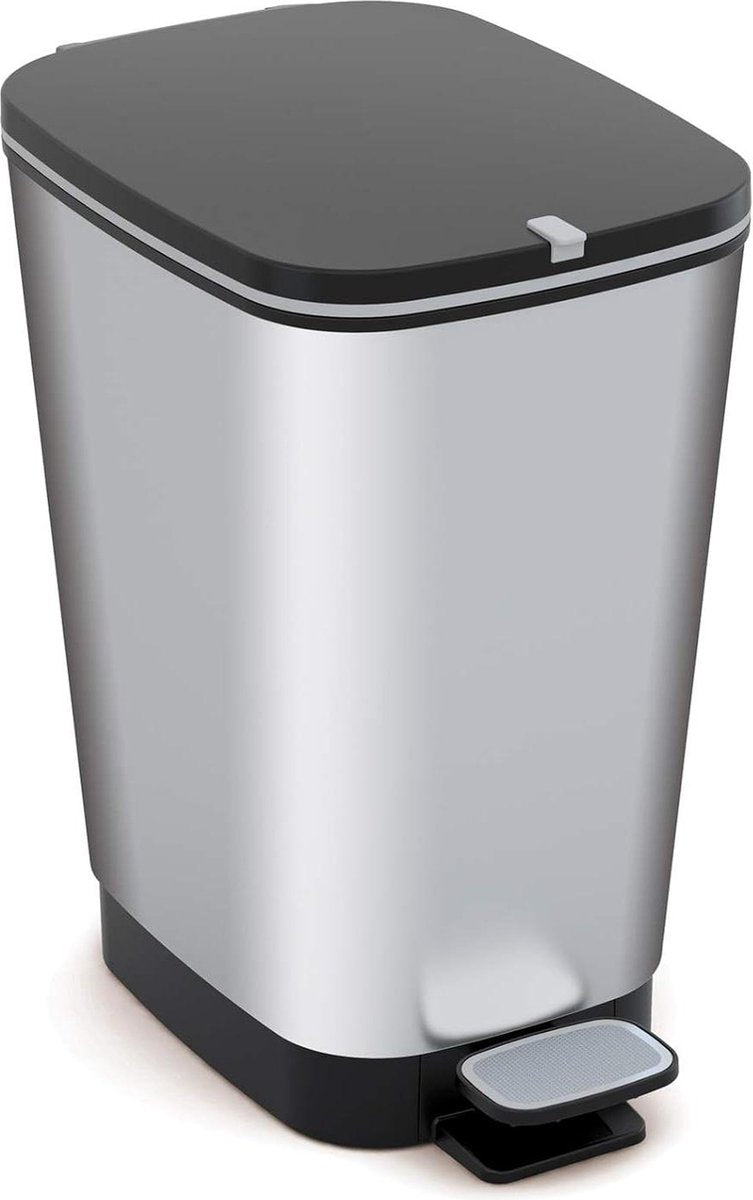 Prullenbak 60 liter Chic Afvalbak Pedaal 45 Liter Zilver Prullenbak 60 liter