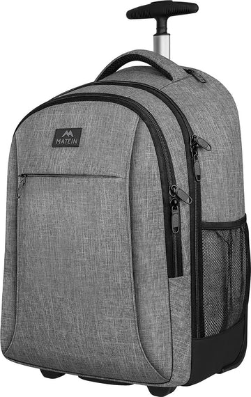 Schoolrugzak met wielen, zakelijke trolley, lichte handbagage, vliegtuig, reisrugzak, heren, 17 inch, laptoptas, reistas met wielen, dames, schooltrolley, wielrugzak, voor werk, universiteit,