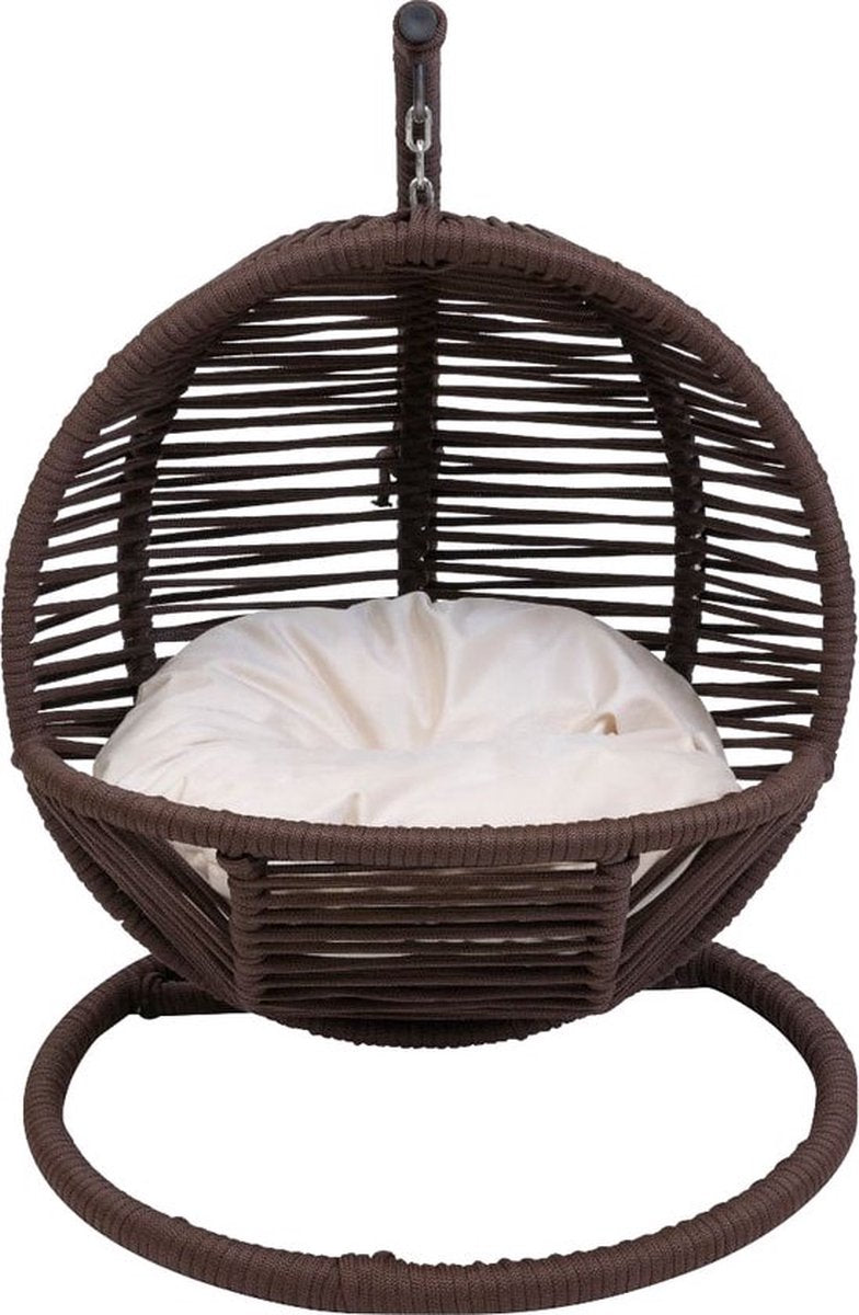 Bella Home Simba - Mini Hangstoel - Kat - Hond - Bruin - Creme kussen