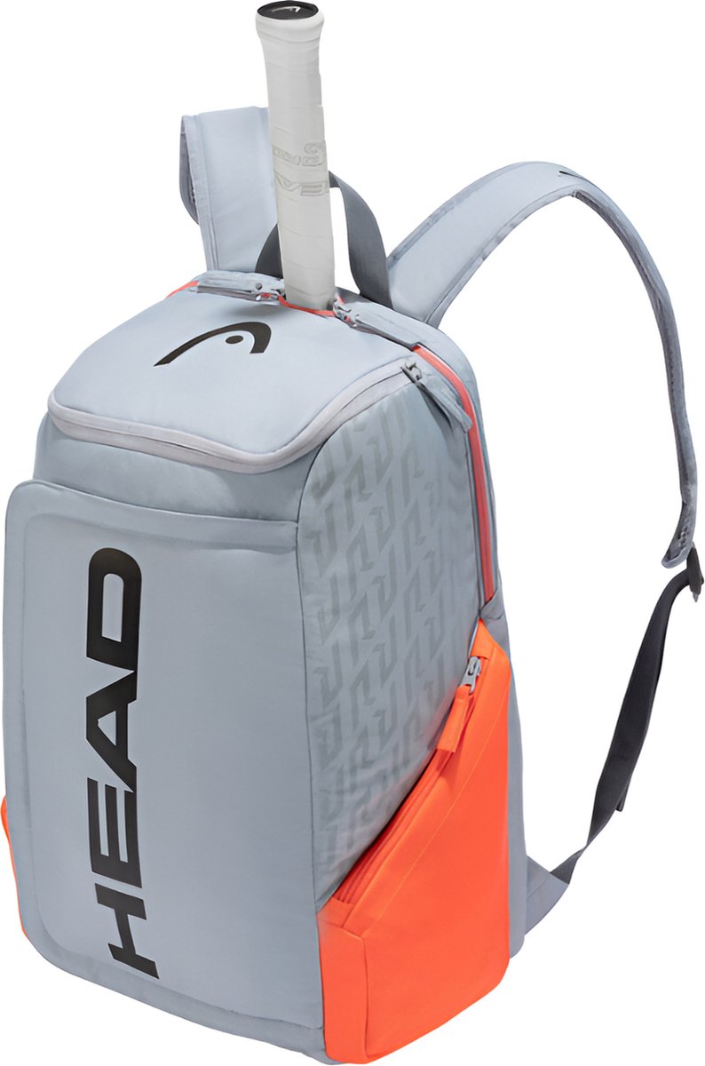 E-Shop4u - Tennistas - Tennis Schoudertas - 2 Rackets + Schoenen + Accessoires - Polyester - Grijs/Oranje - Outdoor Fitness Badminton Rugzak - Squash-Tennis-Badminton-Pickleball-Padel