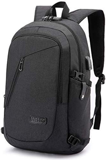 Laptop Rugzak, Zakenreizen Anti-diefstal Rugzak voor Mannen Vrouwen met USB-poort Oplaadvergrendeling, Slank Duurzaam Waterbestendig College School Boekentas Computertas Geschikt voor 15,6 inch laptop Notebook