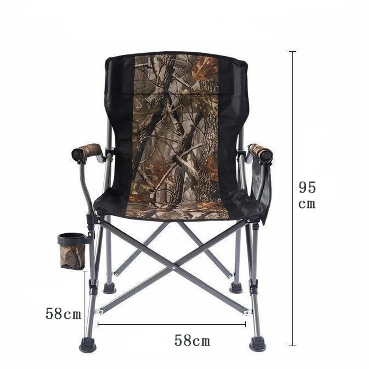 Campingstoel - Strandstoel - Vissersstoel - Visstoel - Rugleuning - Opvouwbare stoel - Camouflage