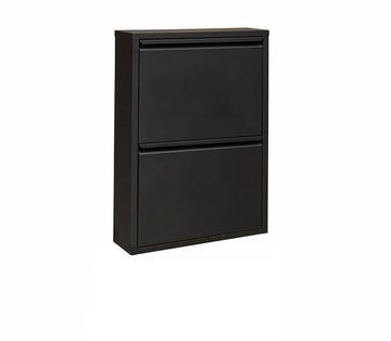VEEHAUS® - Paplet - Praktisch Schoenenrek -Schoenenrek zwart - Schoenenrek met 2 Niveaus - Schoenenkast zwart - Schoenenrek metaal industrieel - Metaal - 50 x 70 x 15cm -Zwart