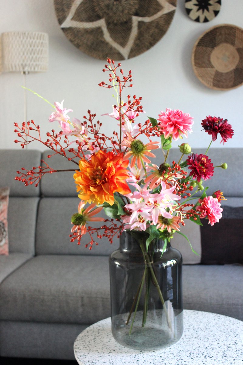 Kunstbloemen - Zijdenbloemen - Herfstboeket - Bloemenjunkie.