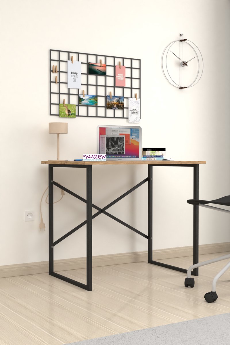 Bureautafel - 60x90 cm - Bureautafel - Computertafel - Bureau - Laptoptafel - Bureautafel volwassenen - Houtkleur