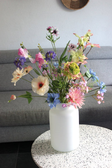 Kunstbloemen - Zijden Boeket - Veldboeket - Zomers Geplukt - 60 cm hoog - 9 Stelen - Bloemenjunkie