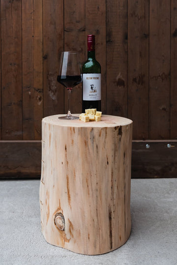 Boomstam tafel 40 cm hoog zonder wieltjes