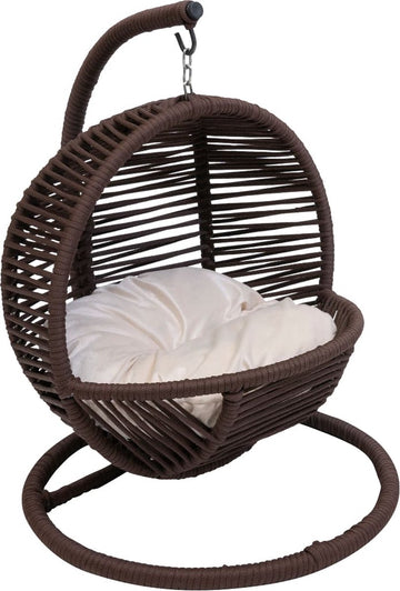 Bella Home Simba - Mini Hangstoel - Kat - Hond - Bruin - Creme kussen