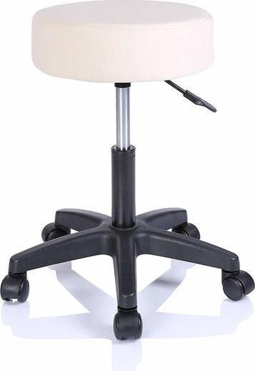 Werkkruk Beige, rolkruk, werkstoel, krukje