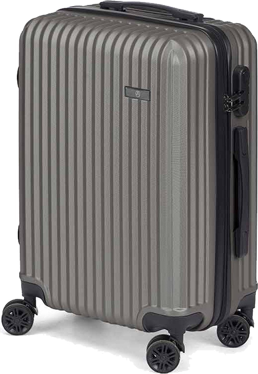 Cabine handbagage reis trolley koffer Alcatraz - zwenkwielen - 57 x 38 x 23 cm - 48 liter - antraciet - cijferslot - dubbel hengsel