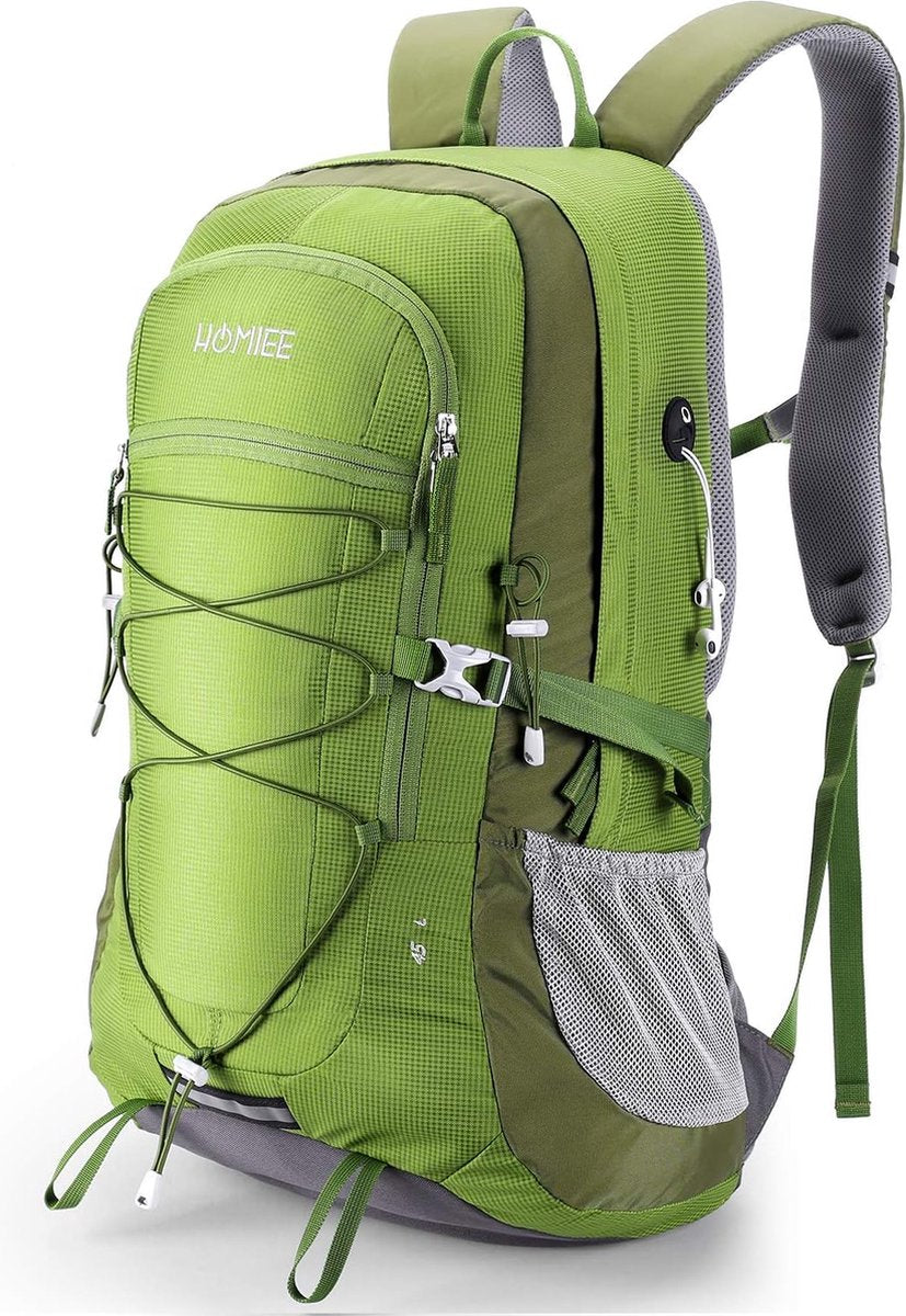 Wandelrugzak, 45 liter, waterdichte rugzak voor heren en dames, trekkingrugzak, reisrugzak, outdoorrugzak met reflecterende strepen, voor wandelen, fietsen, klimmen, bergbeklimmen en reizen