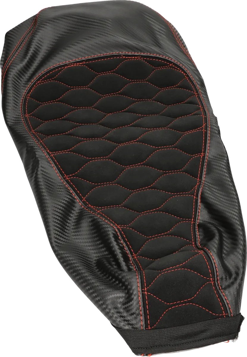 Buddydek zwart / rood voor Piaggio Zip 2000