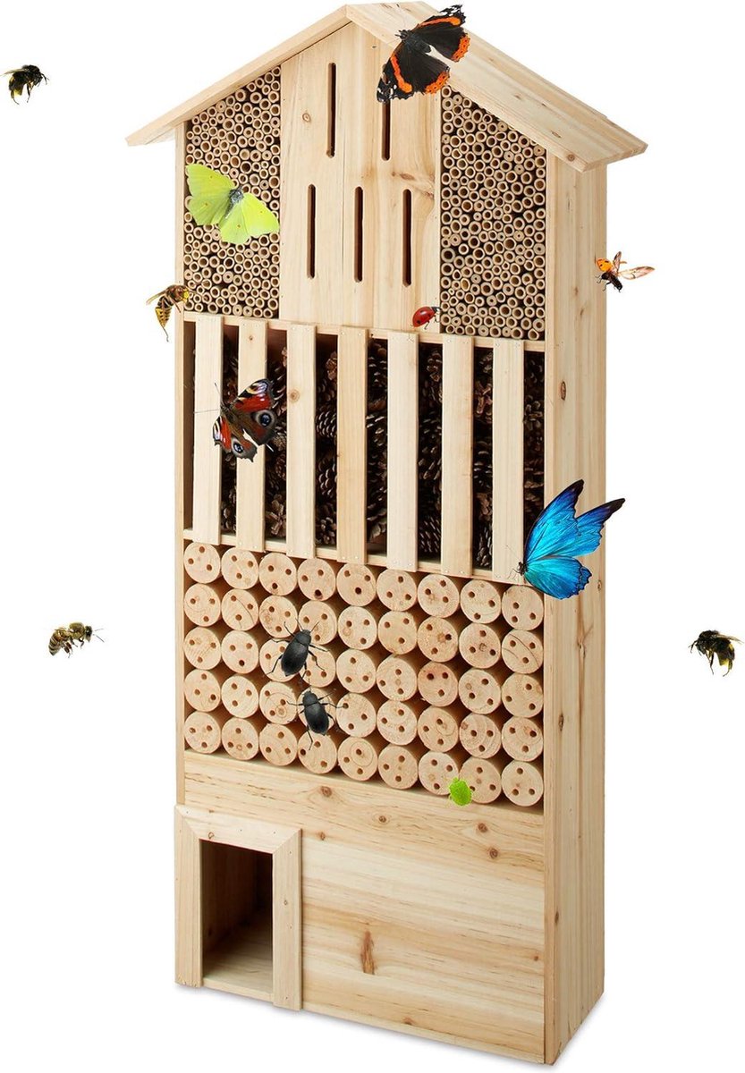 Egelhuis XXL insectenhotel nestkast bijen vlinders hout ca. 118x57x24 cm natuur Egelhuis