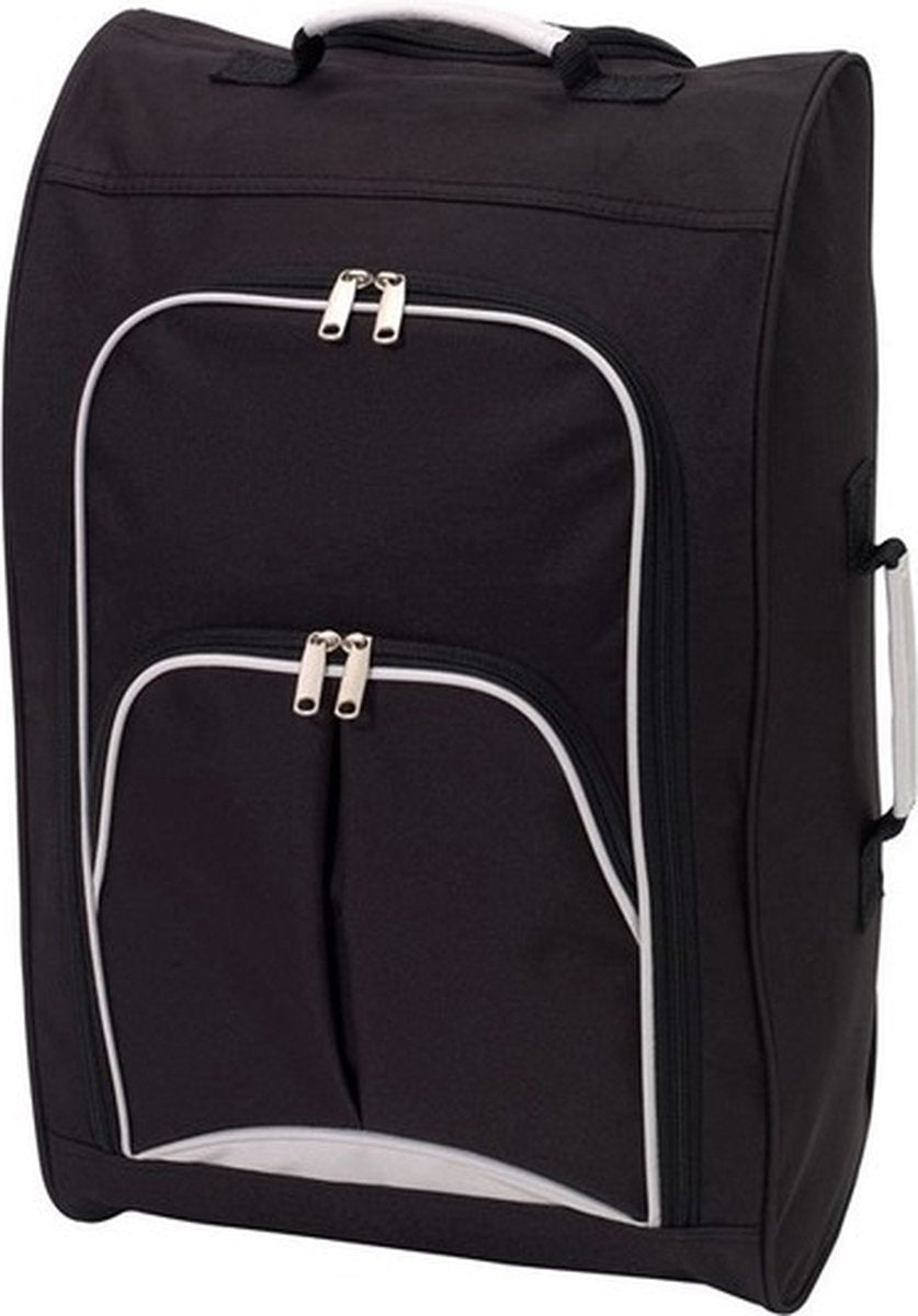 Handbagage reiskoffer/trolley zwart 55 cm - Reistassen op wielen