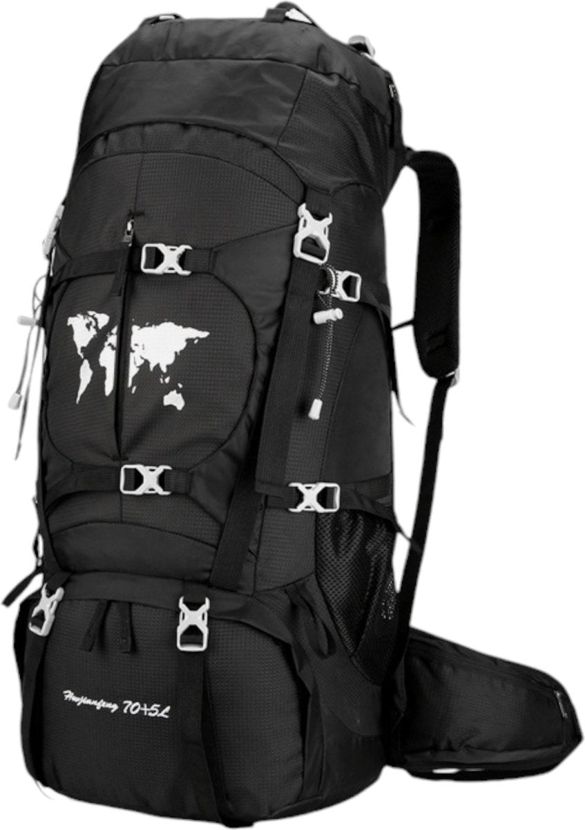 Backpack - Zwart - 79 x 33 x 23 cm - Backpack Organizer - Met Waterzak - Backpack 75 Liter - Backpack Heren - Backpack Vrouwen - Back Pack Heren - Back Pack Vrouwen