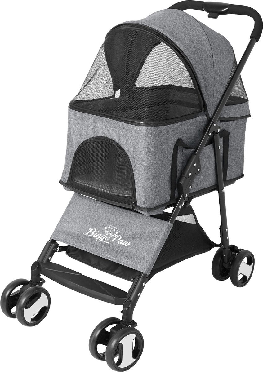Volda® - Hondenbuggy - Wandelwagen - Eenvoudig Opvouwbaar - Tot 30 kg - 4 Wielen - 50.5x77.8x99.5cm