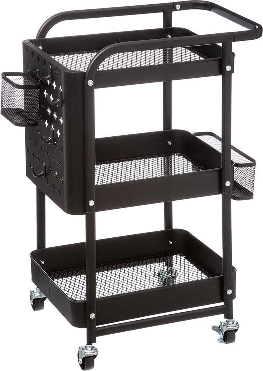 Metalen Trolley Placide 3-laags Zwart