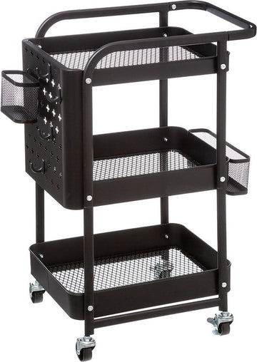 Metalen Trolley Placide 3-laags Zwart