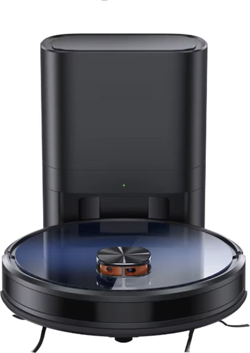 J&R Robotstofzuiger - Automatische lediging - Stofzuiger - Voice control - Zuigen en dwijlen - WiFi - 3KPa Zuigkracht - Smart mapping - Alexa - Google assistant - Zwart
