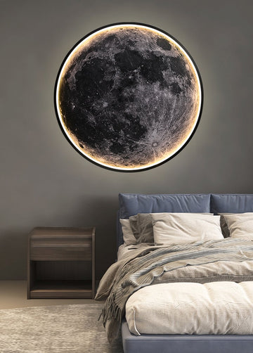Iralan - Maan Wandlamp - Ø 60 cm - Dimbaar Met Afstandsbediening - Slaapkamerlamp - Woonkamerlamp - Moderne lamp - Led Lamp - Led Plafond Lamp