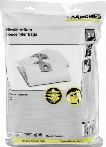 Karcher Stofzuigerzak Micro Fleece 10 stuks T10/1, T12/1 69043150 (6.904-315.0)