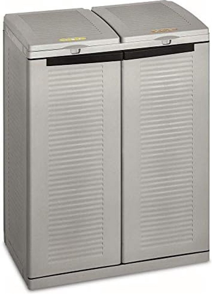 Ecocab 2 Afvalscheidingskast, voor binnen en buiten, 2 aparte vakken, 68 x 39 x 88,7 cm 110Liter