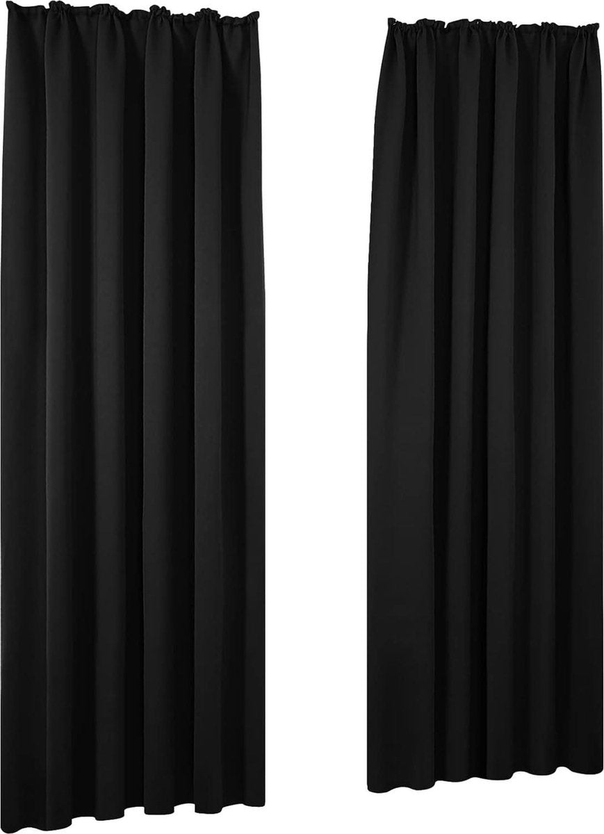 Verduisteringsgordijnen warmte-isolerend modern design met oogjes bedrukt - 140 x 138 cm - Halloween zwart