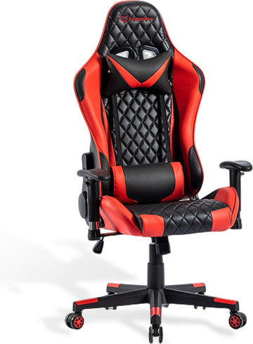 Seven Comfort - Game Stoel - Gaming Stoel - Gaming Chair - Zwart - Bureaustoel Met Nekkussen & Verstelbaar Rugkussen - Instelbare Zithoogte