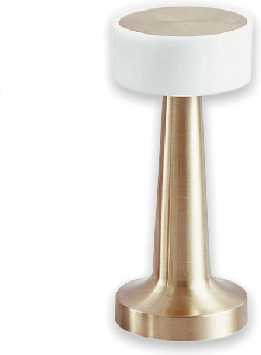 Modern Tafellamp Touch - Goud - Tafellamp - Bureaulamp - LED - Oplaadbaar - Dimbaar - Draadloos - Industrieel en modern - Op accu- Nachtlamp voor de slaapkamer - Tafellamp voor binnen