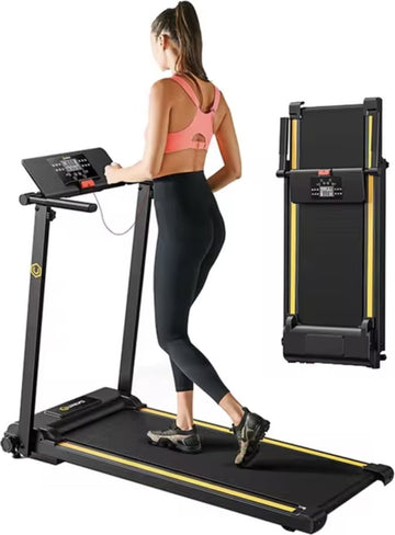 J&R Loopband - Inklapbaar - Fitness - 12 ingebouwde HIIT-programma's - Tot 10km/u - Wandelband Voor Thuis - LCD Scherm
