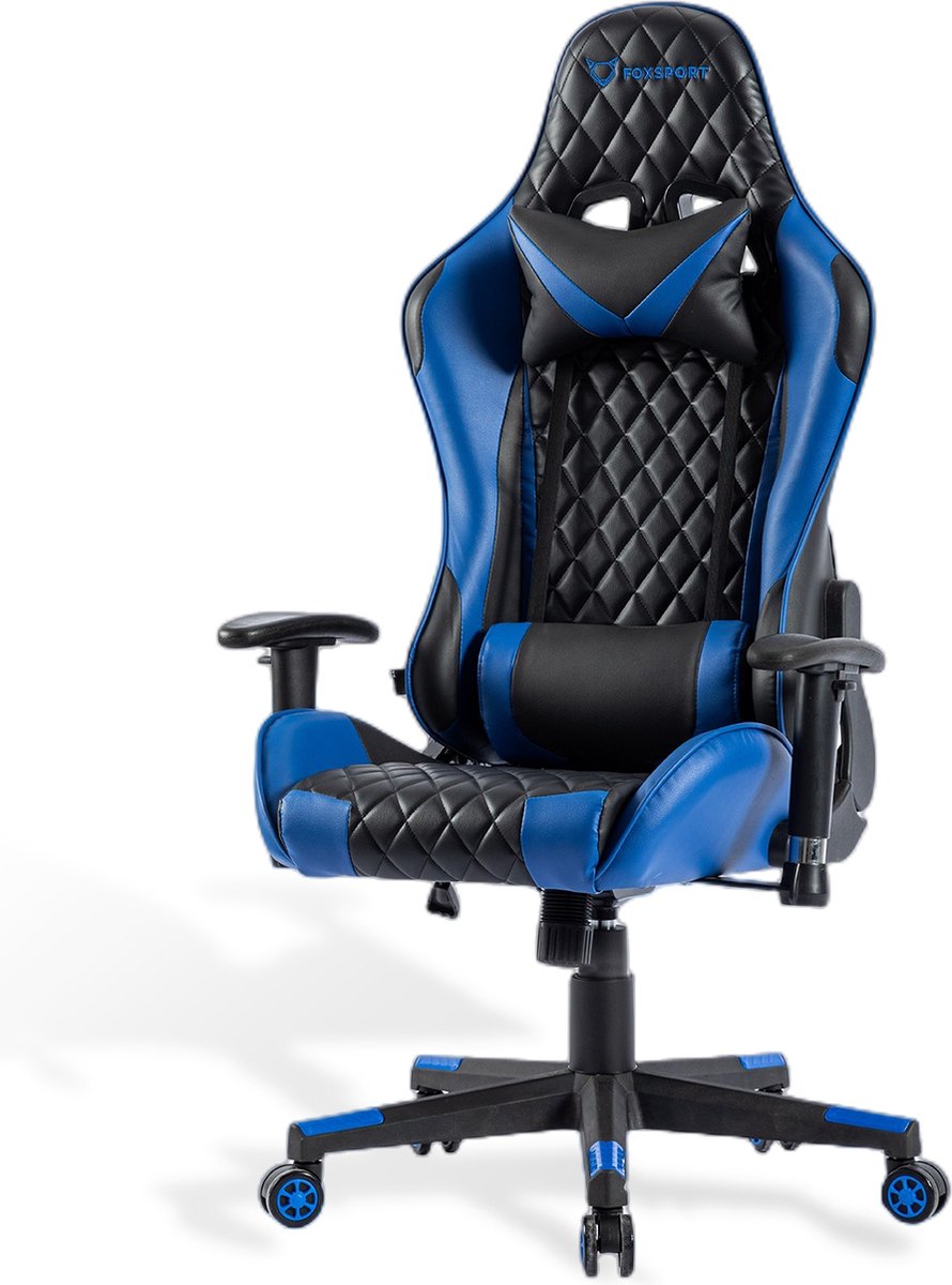 Seven Comfort - Game Stoel - Gaming Stoel - Gaming Chair - Zwart - Bureaustoel Met Nekkussen & Verstelbaar Rugkussen - Instelbare Zithoogte