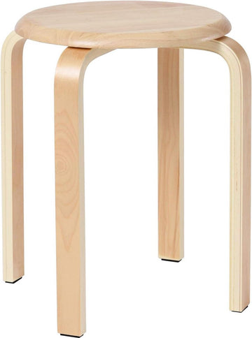 Eetkamerstoel/barkrukken van massief hout stapelbaar - gladde stoelen voor woonkamer en keuken - natuurlijk hout - 40x33x44cm RF-752 pop up stool