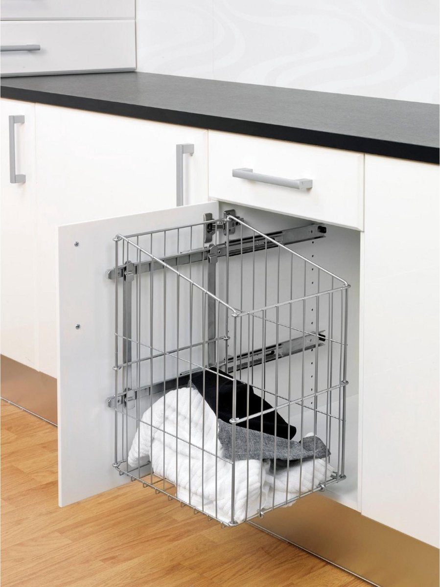 Eleganca uittrekbare wasmand - luxe inbouwwaskorf - metaal - 35x30x47cm