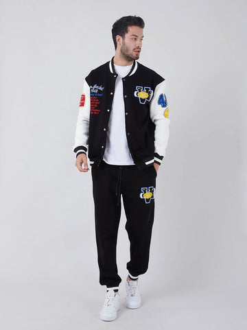 Varsity set - Mannen Trainingspak Mannen track suit | Jasje + Broek Fashion Casual Trainingspak Heren Kleding- XL