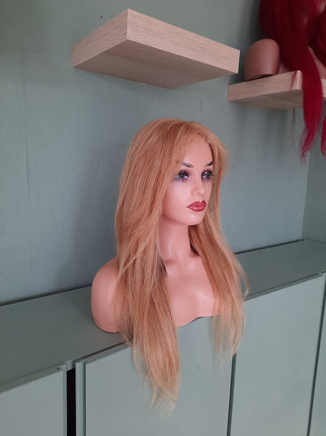 Destiny Straight "Affinity Blonde" Front Lace Dames Pruik van echt haar - 55cm