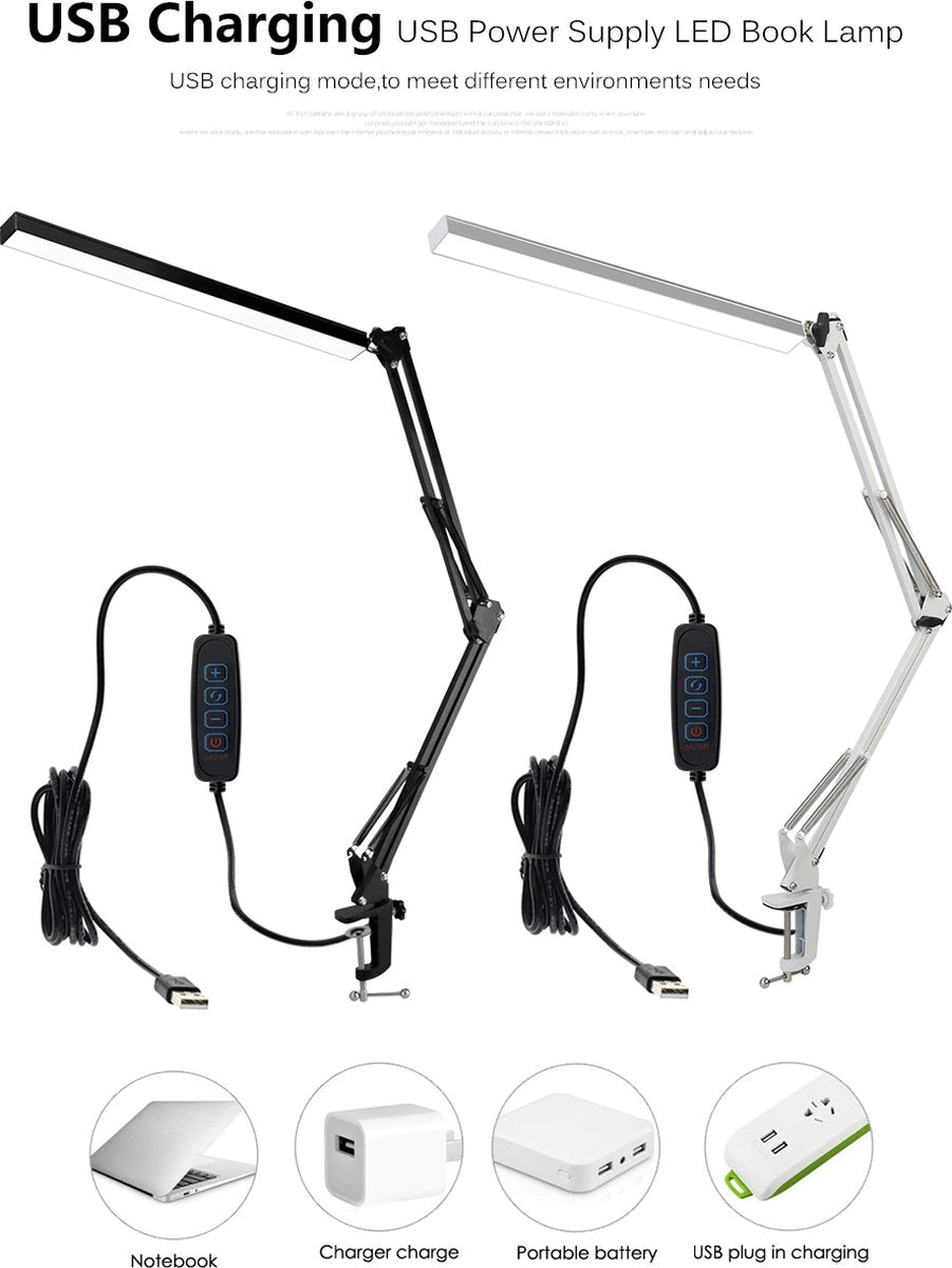 Temz® Daglichtlamp - Lichttherapielamp - Daglichtlamp Bureaulamp - Daylight Lamp - Daglichtlamp Hobby, Schilderen - Lichttherapielamp Winterdepressie - Lichttherapie - Daglichtlampen - Hobbylamp - Handwerklamp - Borduurlamp - Zwart