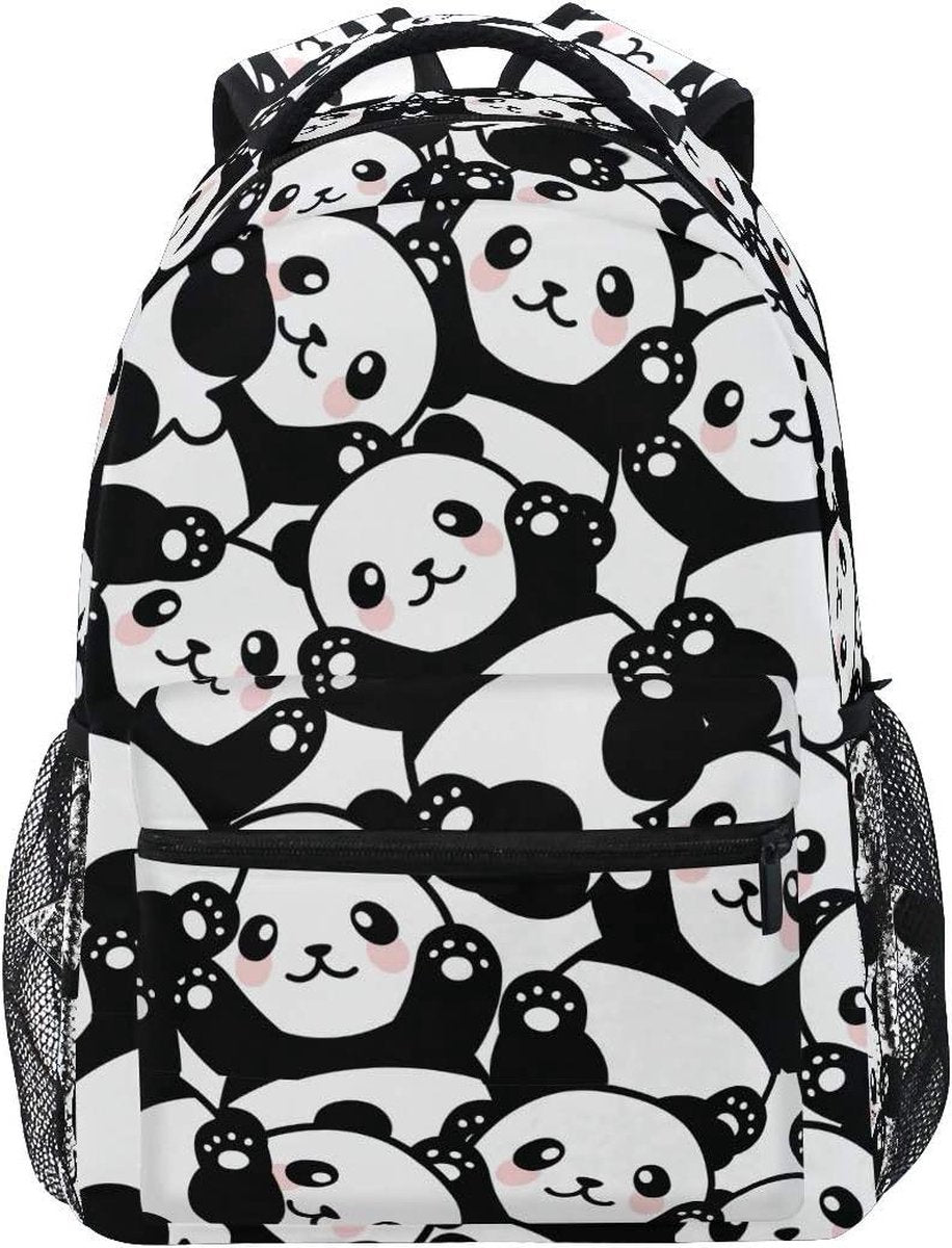 Reisrugzak Laptop Middelbare School Studenten Canvas Kids Boekentas Lichtgewicht Mode Waterdichte Schouder Dagrugzak - Panda Thema - voor Womens Mens Jongens Meisjes A Boekentas meisjes