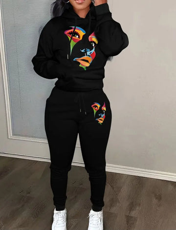Fijne stoere 2 delige set hoodie sweater trui met broek plus size 5XL eu 52 joggingspak