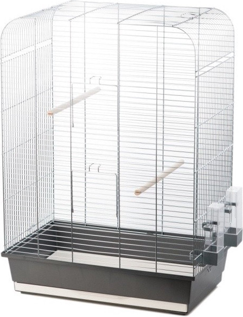Vogelkooi Nina grijs/chroom